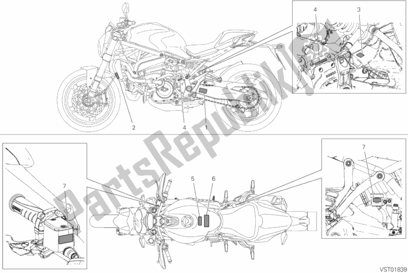 Todas las partes para Placas De Posicionamiento de Ducati Monster 821 2020