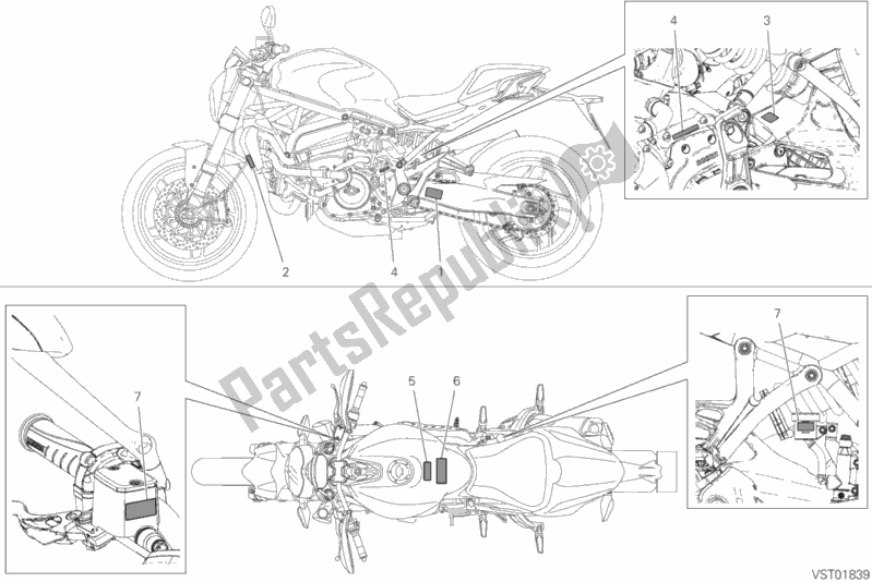 Toutes les pièces pour le Plaques De Positionnement du Ducati Monster 821 2020