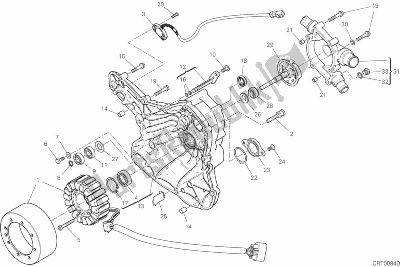 Alle onderdelen voor de Waterpomp-altr-zijde Crnkcse Deksel van de Ducati Monster 821 2020