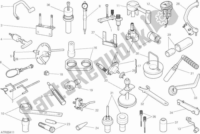 Tutte le parti per il Attrezzi Di Servizio Dell'officina, Motore del Ducati Monster 821 2020