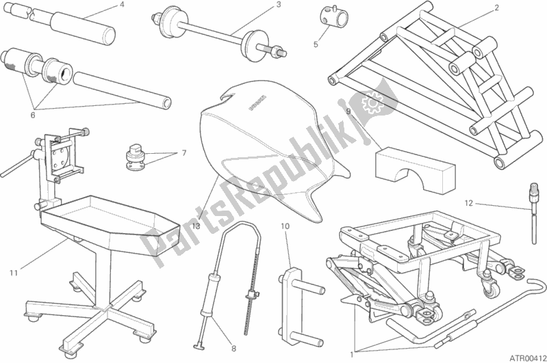 All parts for the Workshop Service Tools, Frame of the Ducati Monster 821 2020