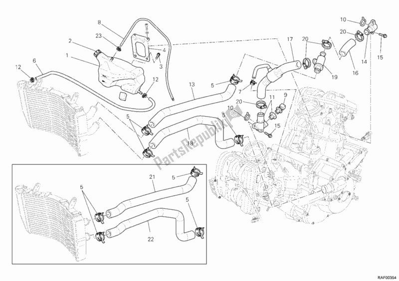 Todas las partes para Circuito De Enfriamiento de Ducati Superbike 848 2008