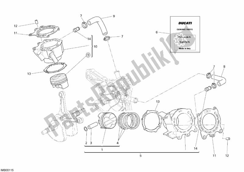 Todas las partes para Cilindro - Pistón de Ducati Superbike 848 2008