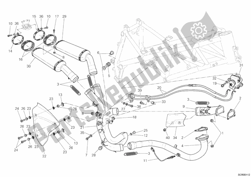 Alle onderdelen voor de Uitlaatsysteem van de Ducati Superbike 848 2008