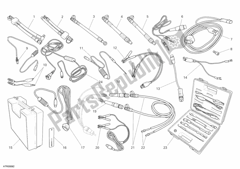 Alle onderdelen voor de Drukcontrole-instrument van de Ducati Superbike 848 2008