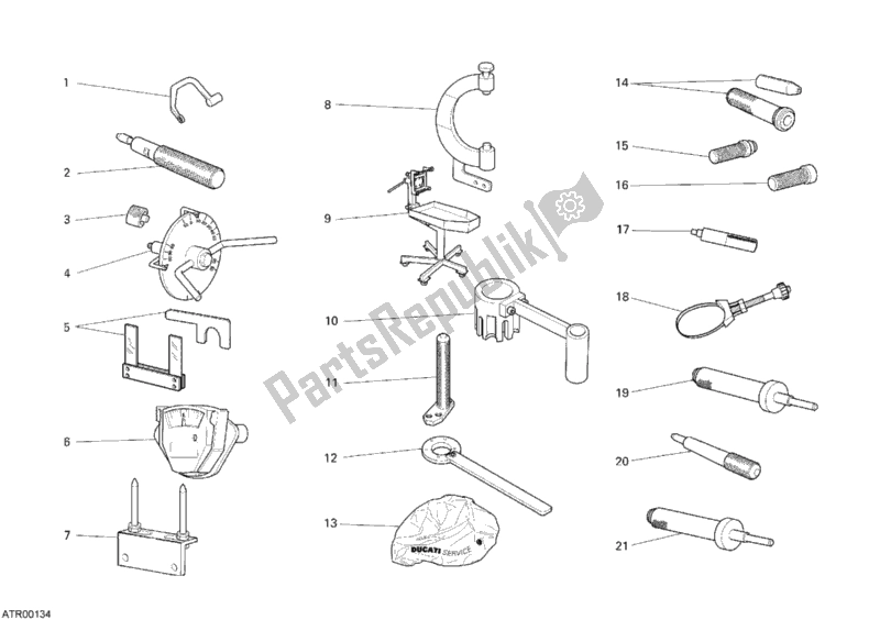 Alle onderdelen voor de Werkplaatsgereedschap, Motor I van de Ducati Superbike 848 2008