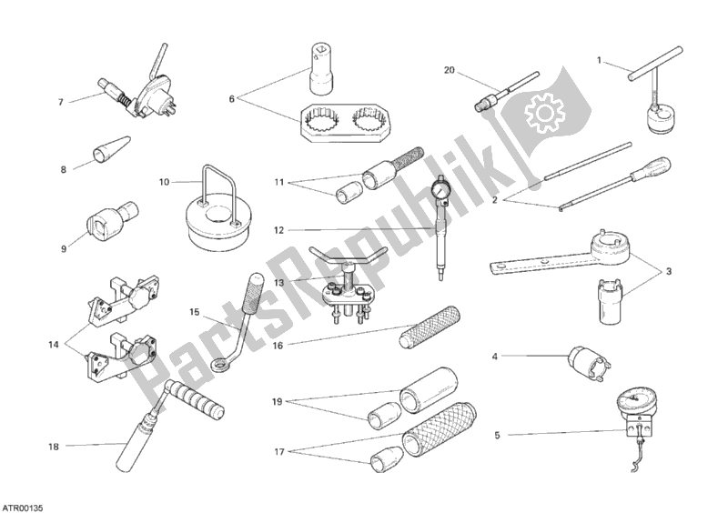Tutte le parti per il Strumenti Di Servizio Per Officina, Motore Ii del Ducati Superbike 848 2008