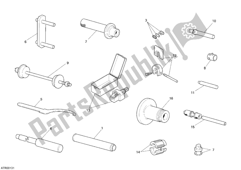 Alle onderdelen voor de Werkplaats Service Tools, Frame van de Ducati Superbike 848 2008