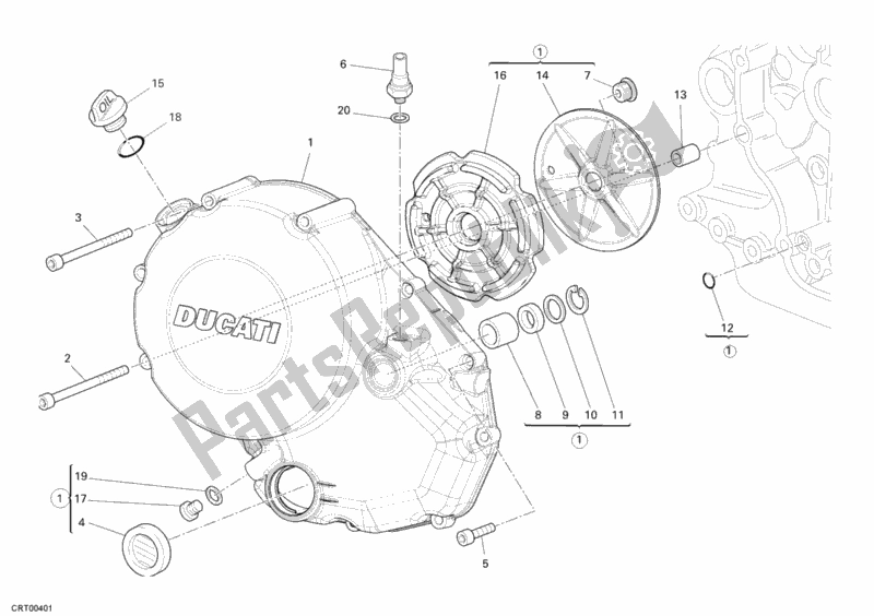 Alle onderdelen voor de Koppelingsdeksel van de Ducati Superbike 848 2009