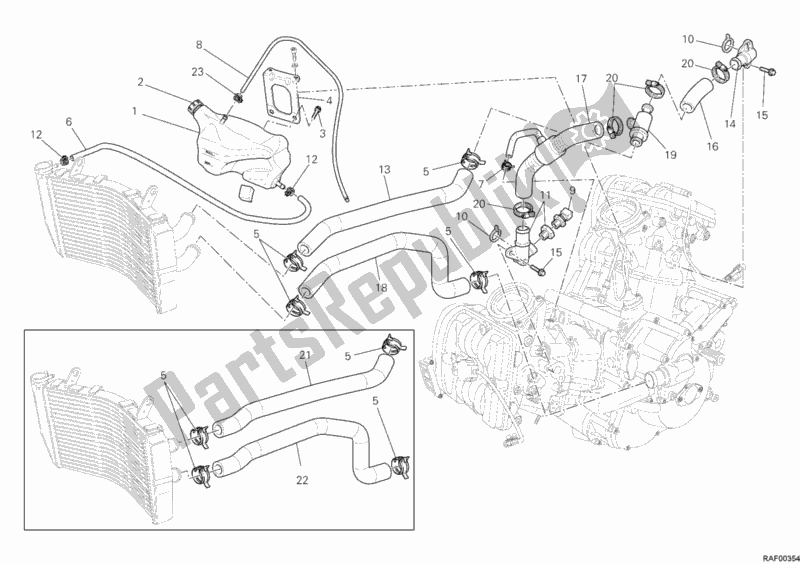 Todas las partes para Circuito De Enfriamiento de Ducati Superbike 848 2009