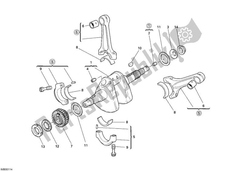 Todas las partes para Cigüeñal de Ducati Superbike 848 2009