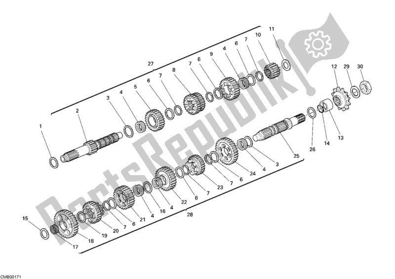 Todas las partes para Caja De Cambios de Ducati Superbike 848 2009