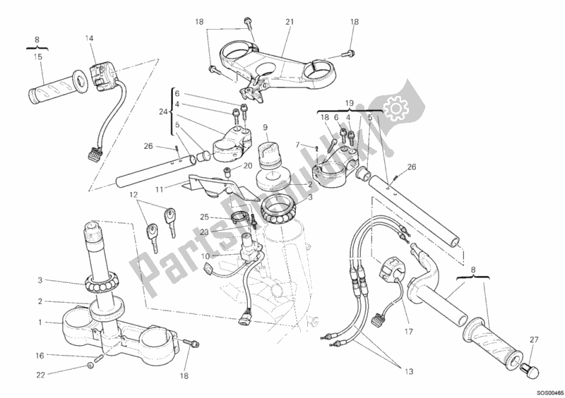 Alle onderdelen voor de Stuur van de Ducati Superbike 848 2009