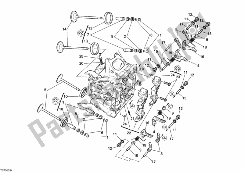 Todas las partes para Culata Horizontal de Ducati Superbike 848 2009