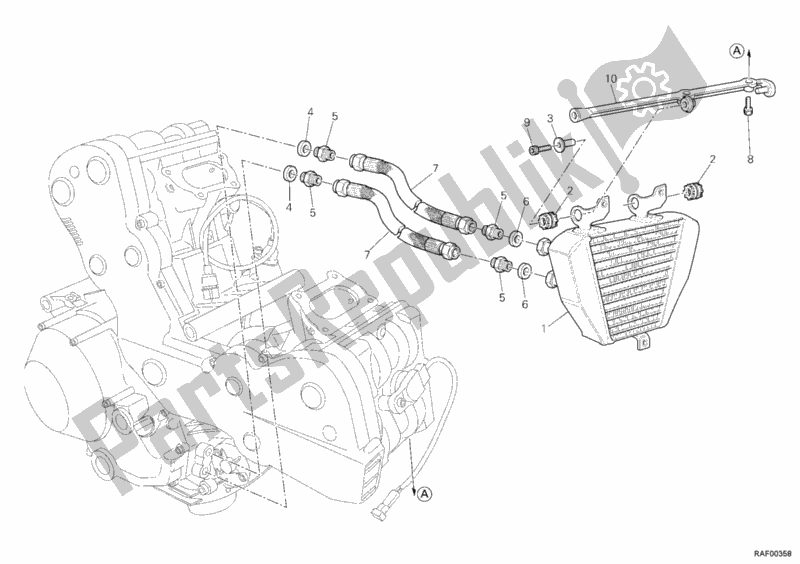 Tutte le parti per il Radiatore Dell'olio del Ducati Superbike 848 2009