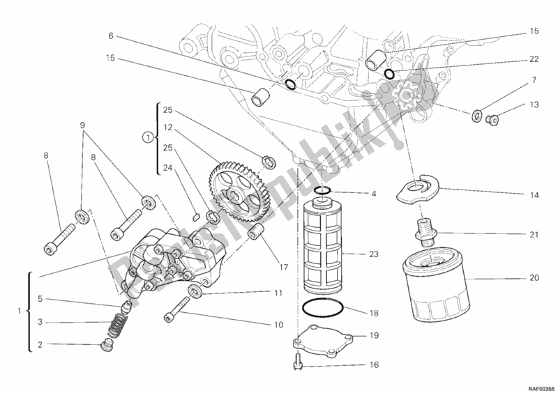 Alle onderdelen voor de Oliepomp - Filter van de Ducati Superbike 848 2009