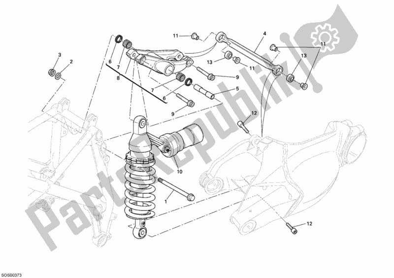 Todas las partes para Amortiguador Trasero de Ducati Superbike 848 2009