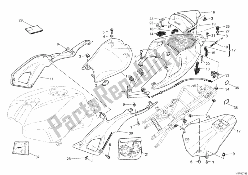 Todas las partes para Asiento de Ducati Superbike 848 2009