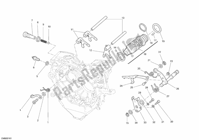 Tutte le parti per il Camma Forcella - Cambio del Ducati Superbike 848 2009