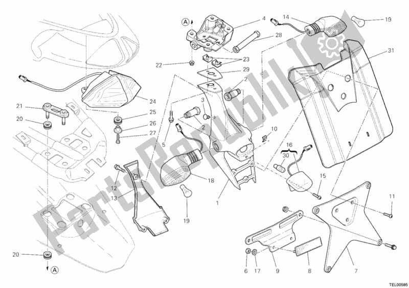 Todas las partes para Luz Trasera Aus de Ducati Superbike 848 2009