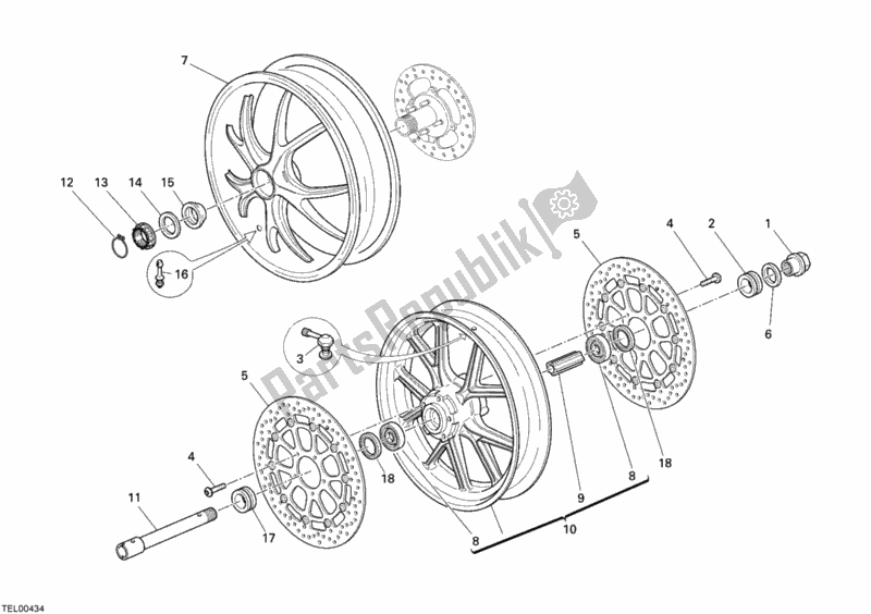 Todas las partes para Ruedas de Ducati Superbike 848 2009