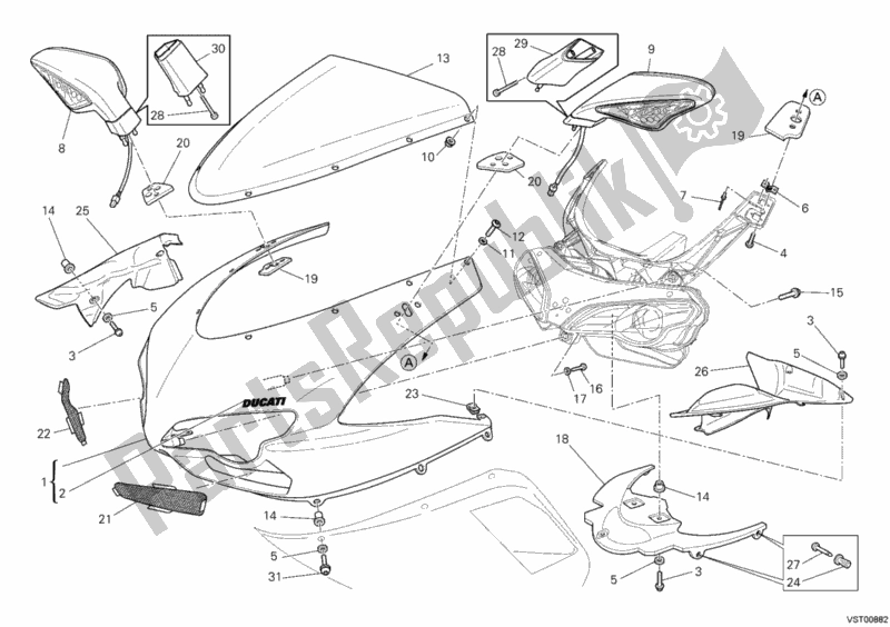 Todas las partes para Cubierta de Ducati Superbike 848 2010