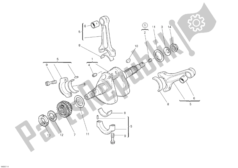 Todas las partes para Cigüeñal de Ducati Superbike 848 2010