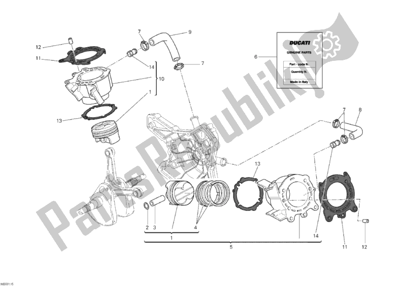 Todas las partes para Cilindro - Pistón de Ducati Superbike 848 2010