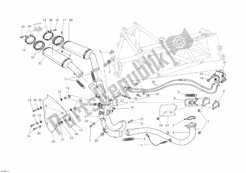 Alle onderdelen voor de Uitlaatsysteem van de Ducati Superbike 848 2010