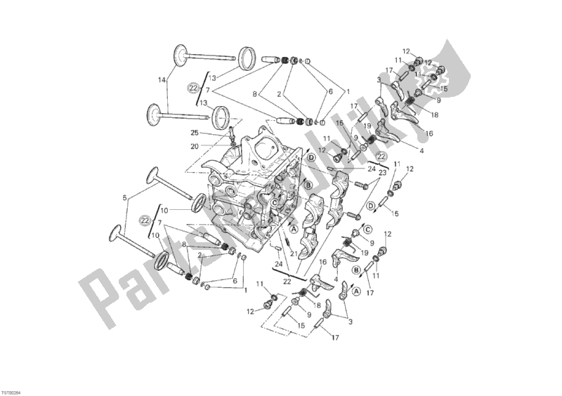 Tutte le parti per il Testata Orizzontale del Ducati Superbike 848 2010