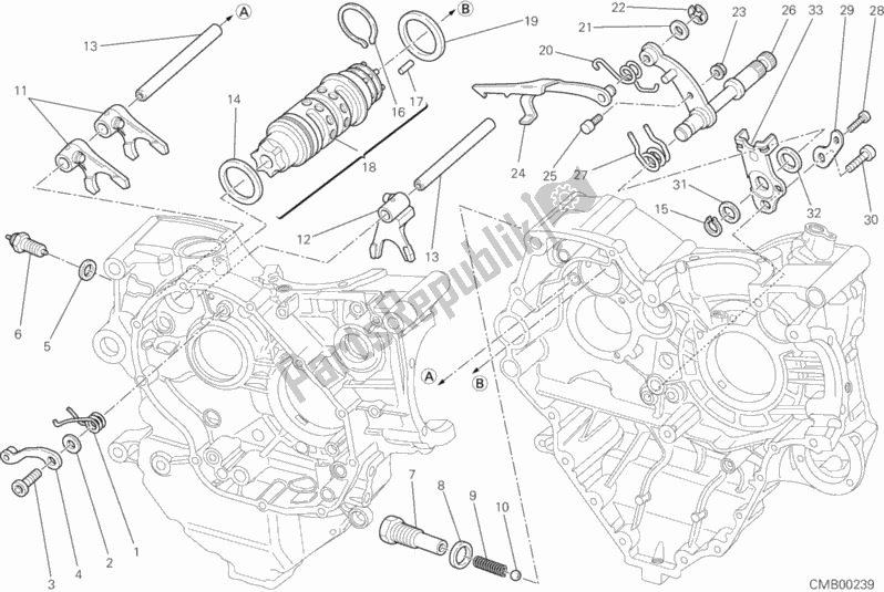 Wszystkie części do Krzywka Zmiany Biegów - Widelec Ducati Superbike 848 2010