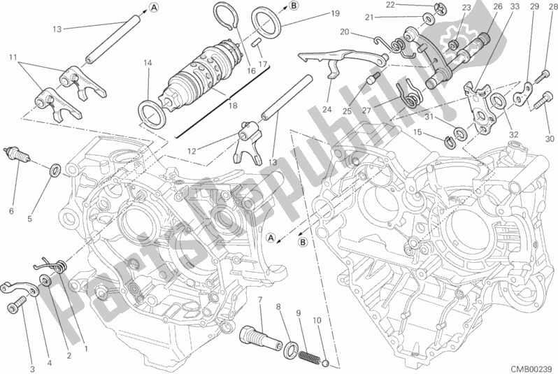 Todas as partes de Shift Cam - Garfo do Ducati Superbike 848 2010