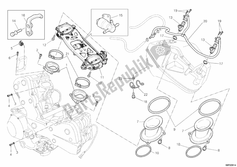Todas las partes para Cuerpo Del Acelerador de Ducati Superbike 848 2010