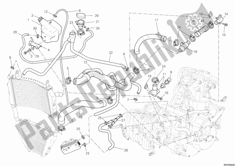 Toutes les pièces pour le Circuit De Refroidissement du Ducati Streetfighter 848 2012