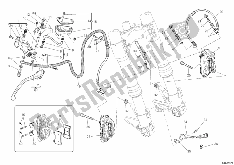 Alle onderdelen voor de Voorremsysteem van de Ducati Streetfighter 848 2012