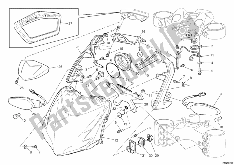 Todas as partes de Farol do Ducati Streetfighter 848 2012