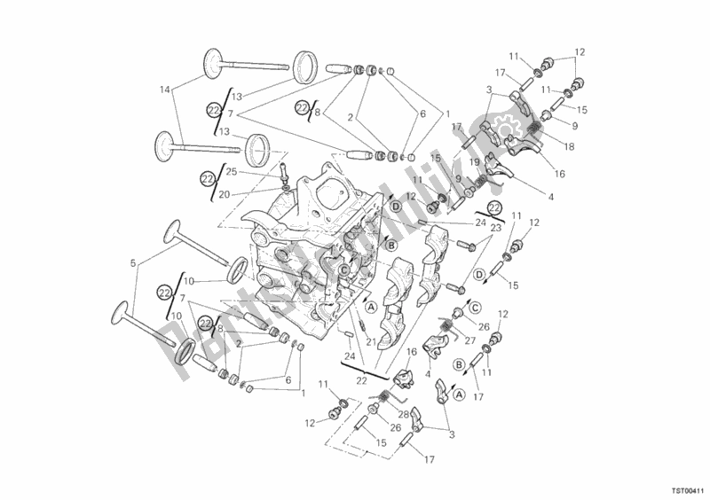 Todas las partes para Culata Horizontal de Ducati Streetfighter 848 2012