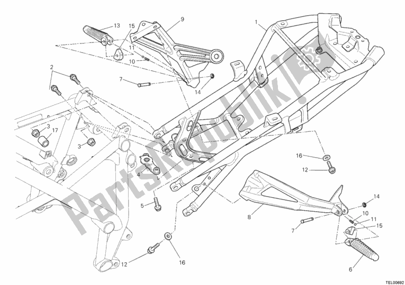 Toutes les pièces pour le Cadre Arrière du Ducati Streetfighter 848 2012