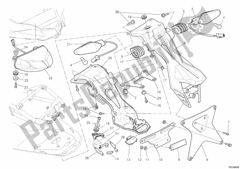 Toutes les pièces pour le Feu Arrière du Ducati Streetfighter 848 2012