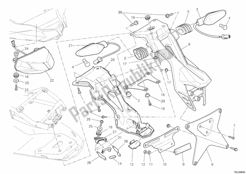 Alle onderdelen voor de Achterlicht van de Ducati Streetfighter 848 2012