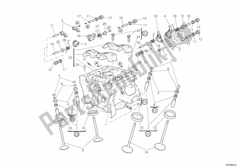 Todas las partes para Culata Vertical de Ducati Streetfighter 848 2012