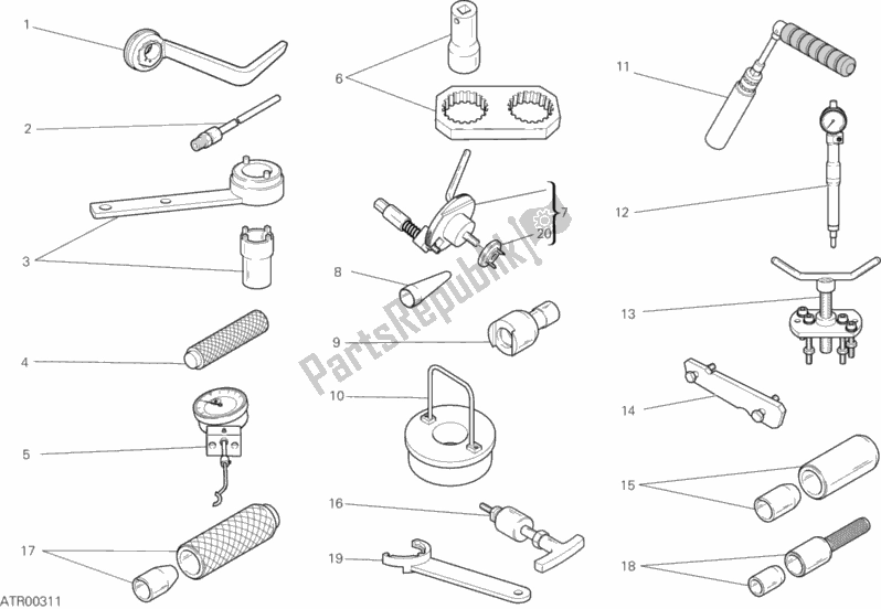 Todas las partes para 01a - Herramientas De Servicio De Taller de Ducati Streetfighter 848 2013