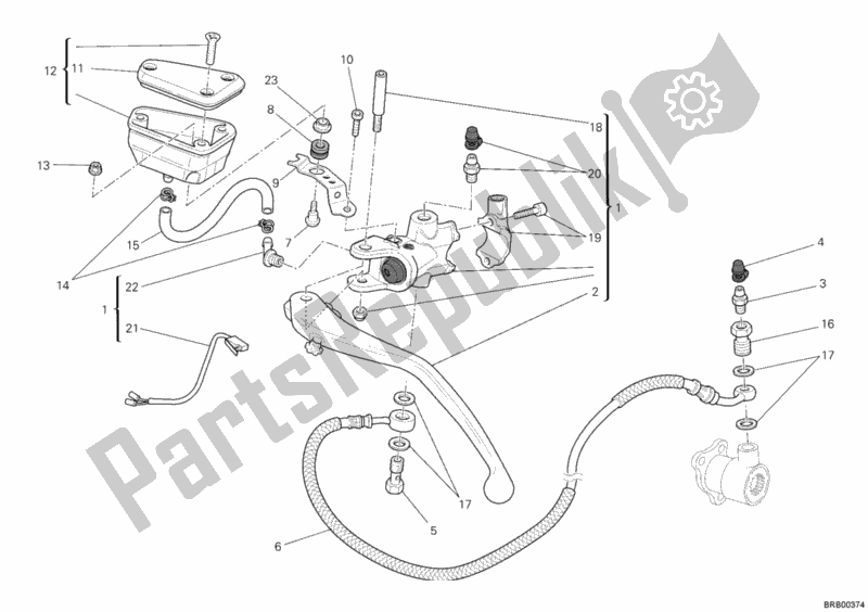 Alle onderdelen voor de Koppeling Hoofdremcilinder van de Ducati Streetfighter 848 2013