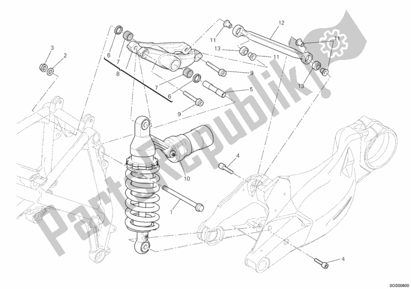 Todas las partes para Amortiguador Trasero de Ducati Streetfighter 848 2013