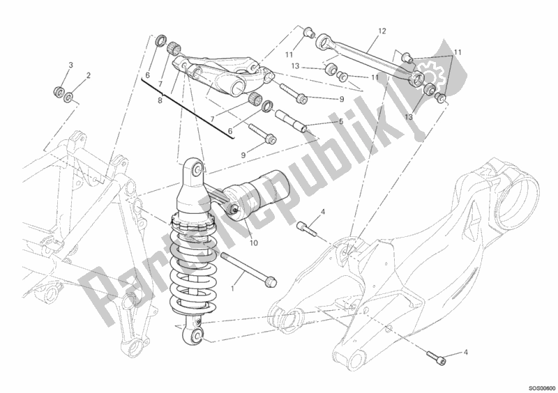 Todas las partes para Amortiguador Trasero de Ducati Streetfighter 848 2013