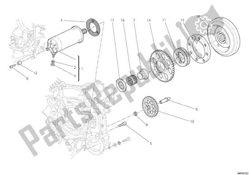 Tutte le parti per il Motore Di Avviamento del Ducati Streetfighter 848 2013