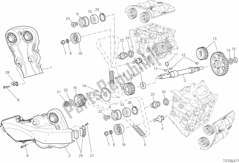 Toutes les pièces pour le Courroie De Distribution du Ducati Streetfighter 848 2013