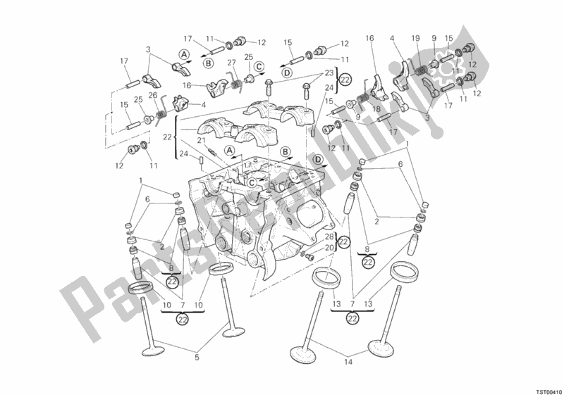 Todas las partes para Culata Vertical de Ducati Streetfighter 848 2013