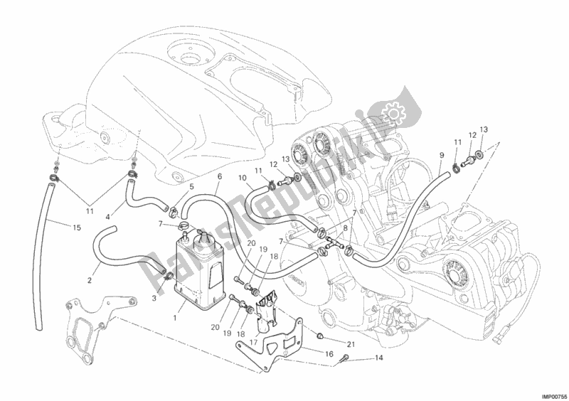 All parts for the Canister Filter of the Ducati Streetfighter 848 2014