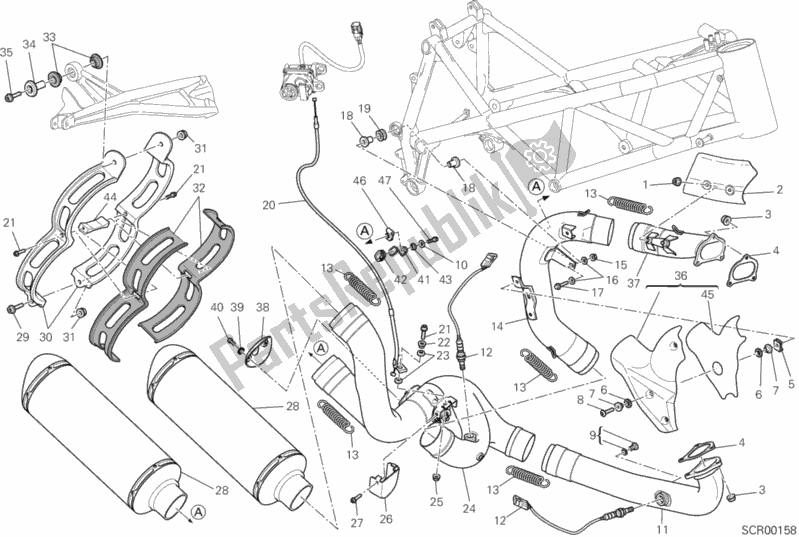 All parts for the Exhaust System of the Ducati Streetfighter 848 2014